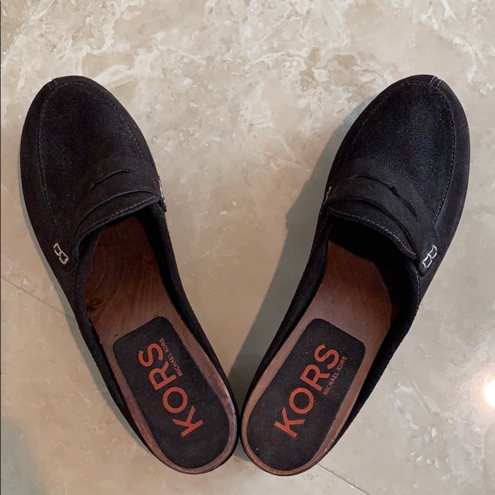 Michael Kors Brown Suede Clogs